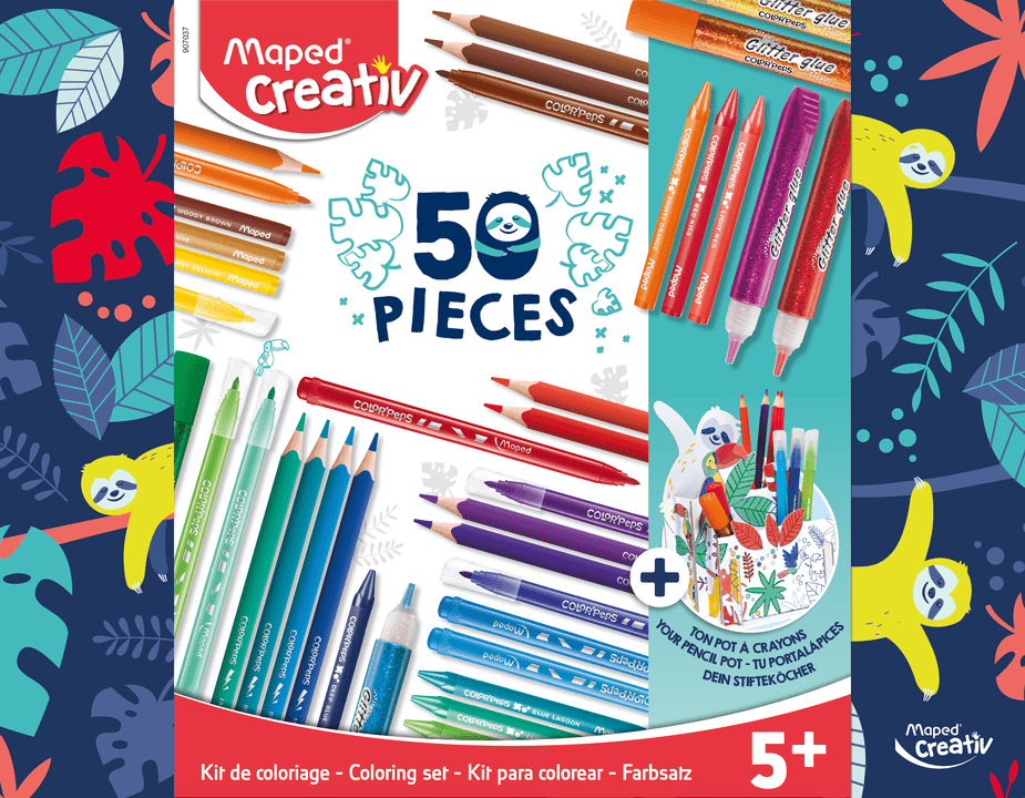 multicolore per bambini a partire dai 2 anni unico MAPED Creativ-Kit di 200 adesivi multitematici per ragazze e ragazzi 