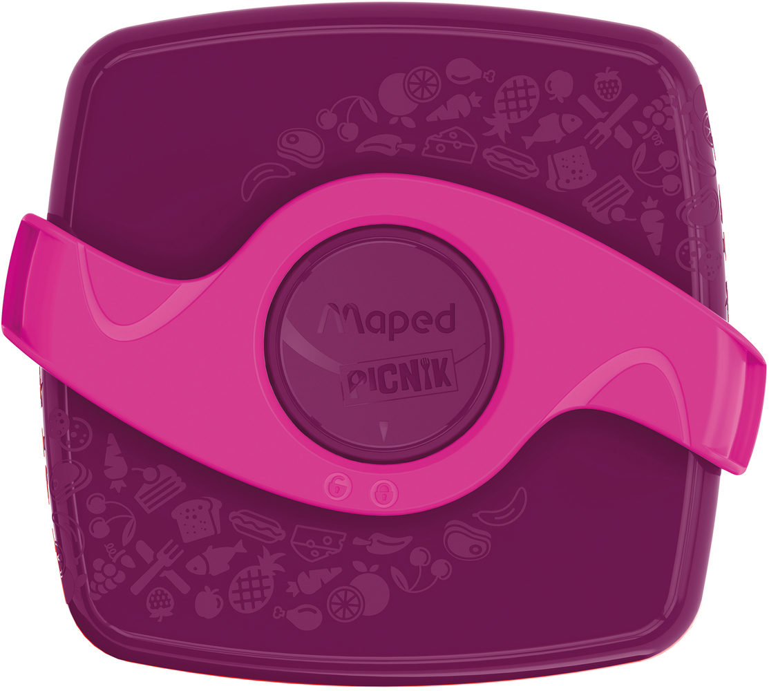 ➣ Tupper Maped Dos Compartimentos Easy Concept Colores Rosa